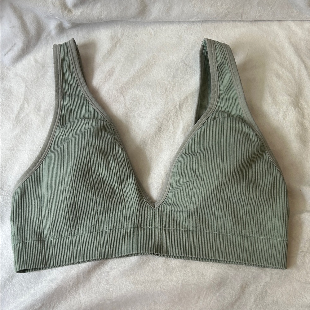 PINK Victoria's Secret Green Ribbed Bralette